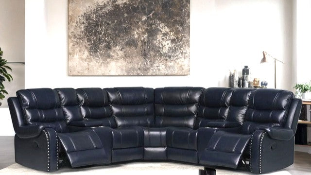 Rose Navy Manual Sectional
