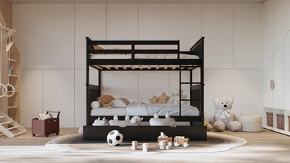 Full/Full Bunk Bed With Twin Trundle Espresso